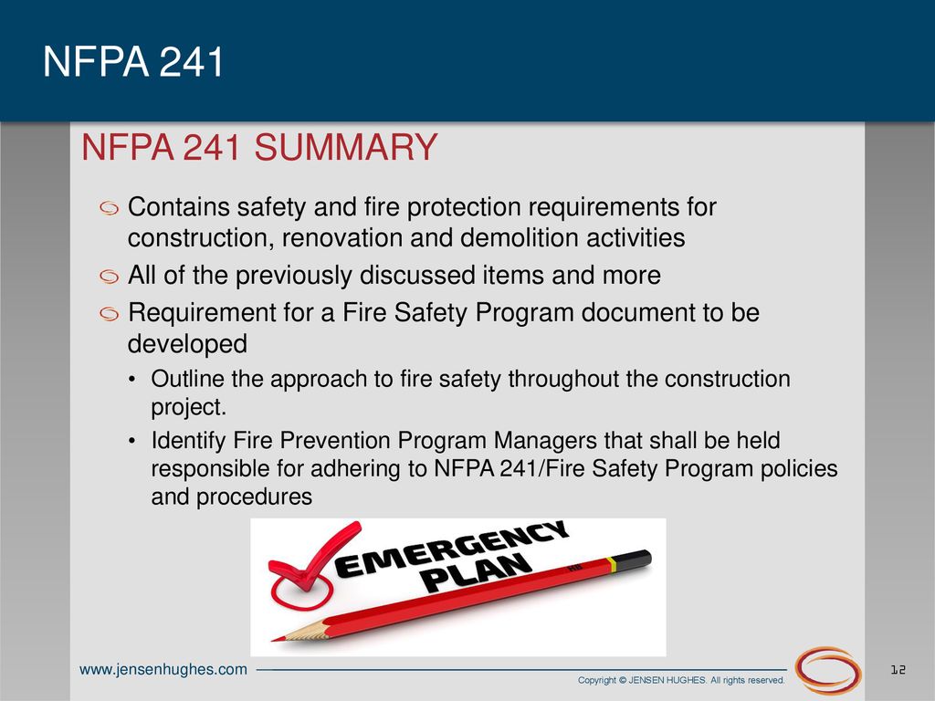 Nfpa 241 Standard For Safeguarding Construction Alteration