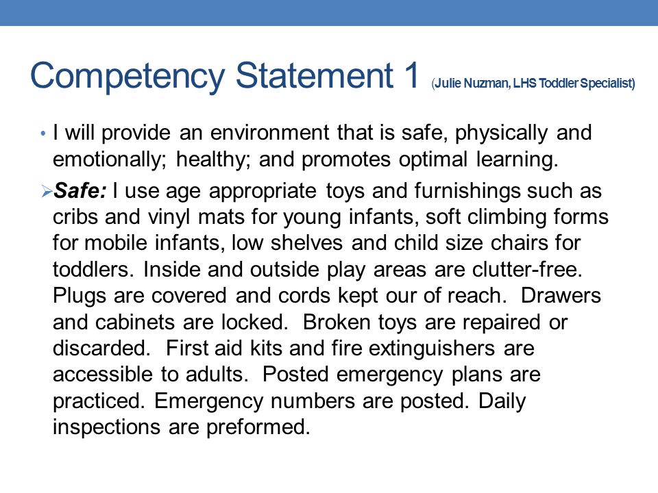 reflective competency statement 2
