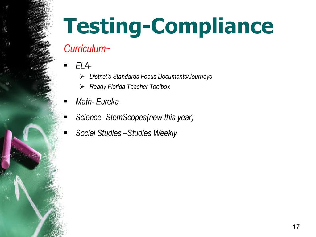 Testing-Compliance Curriculum~ ELA- Math- Eureka