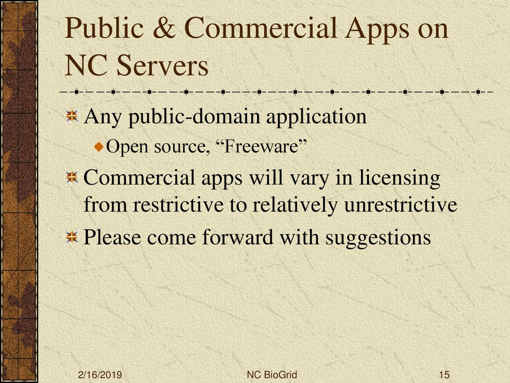 Public & Commercial Apps on NC Servers