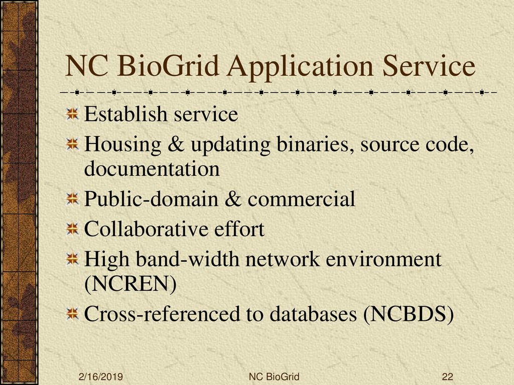 NC BioGrid Application Service