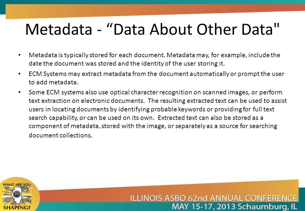 Metadata - Data About Other Data