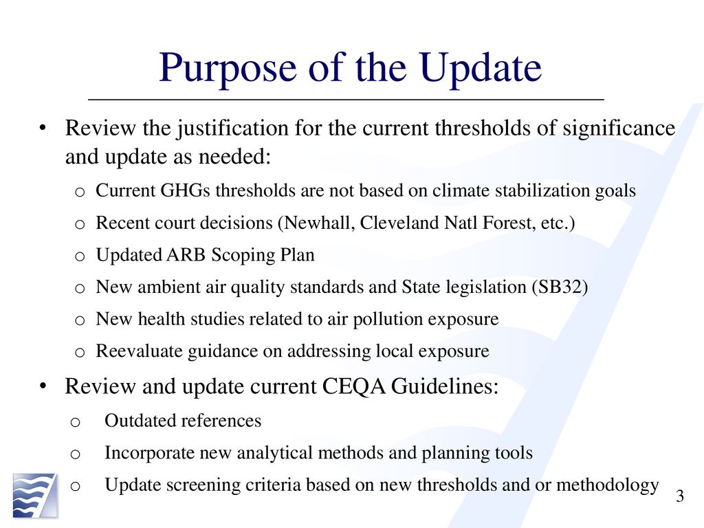 CEQA Guidelines & Thresholds Update ppt download