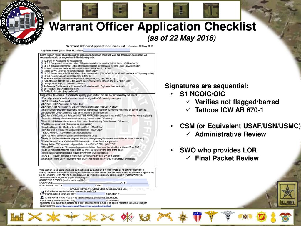 Warrant Officer Applicant Brief ppt download