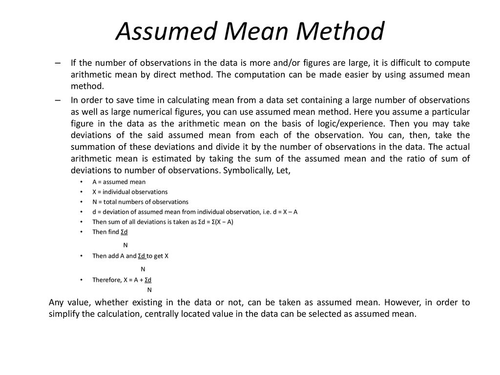 Assumed Mean Method