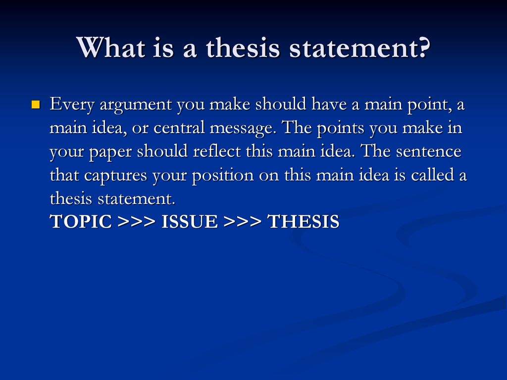 How to Write an Effective Thesis Statement - ppt download