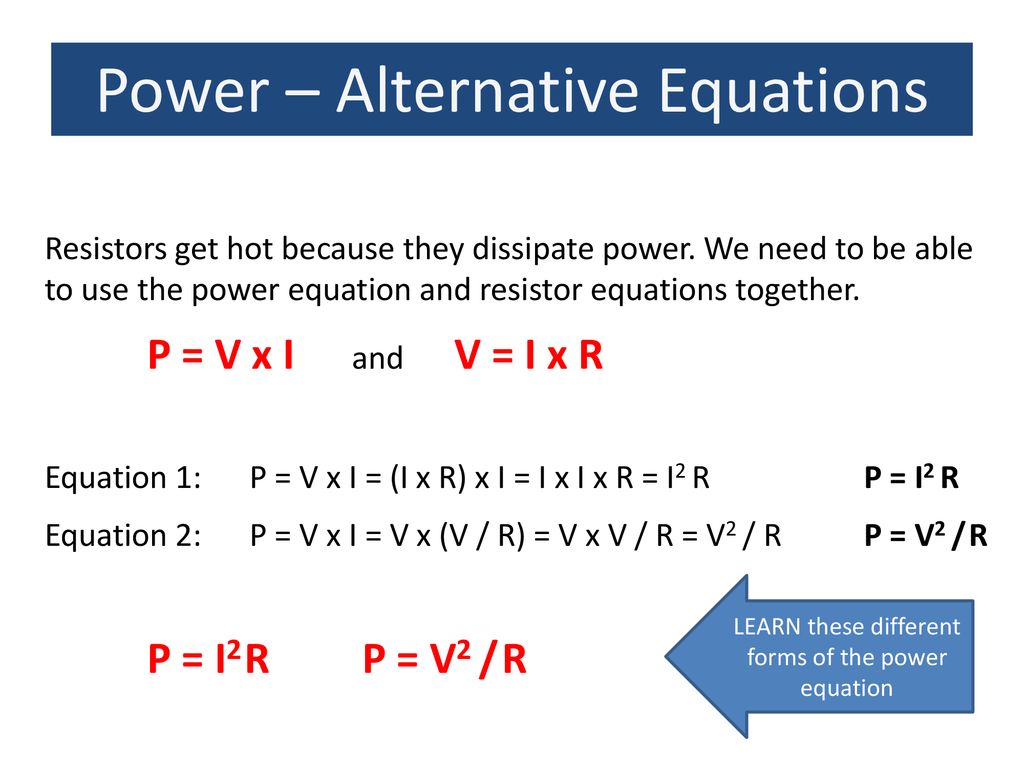 Power Aim To Be Able To Use The Power Equations Prior Knowledge Ppt Download