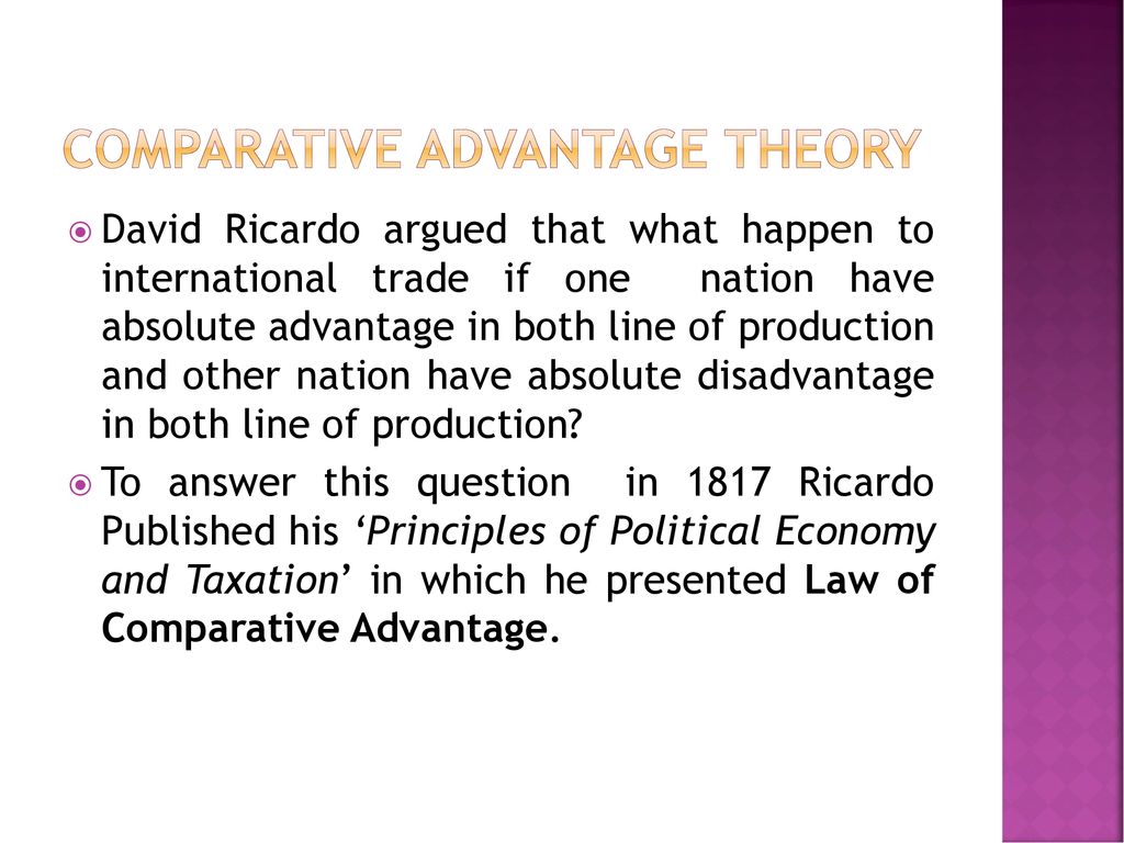 Comparative advantage theory