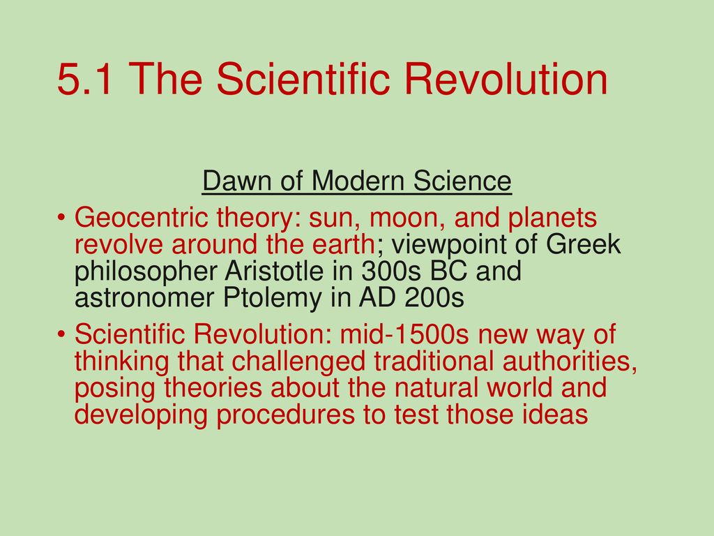 5.1 The Scientific Revolution