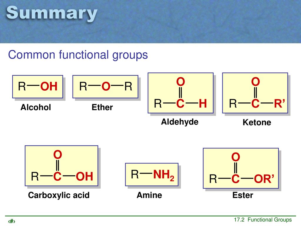 Common functional groups