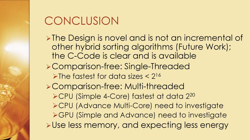 A Comparison-FREE SORTING ALGORITHM ON CPUs - ppt download