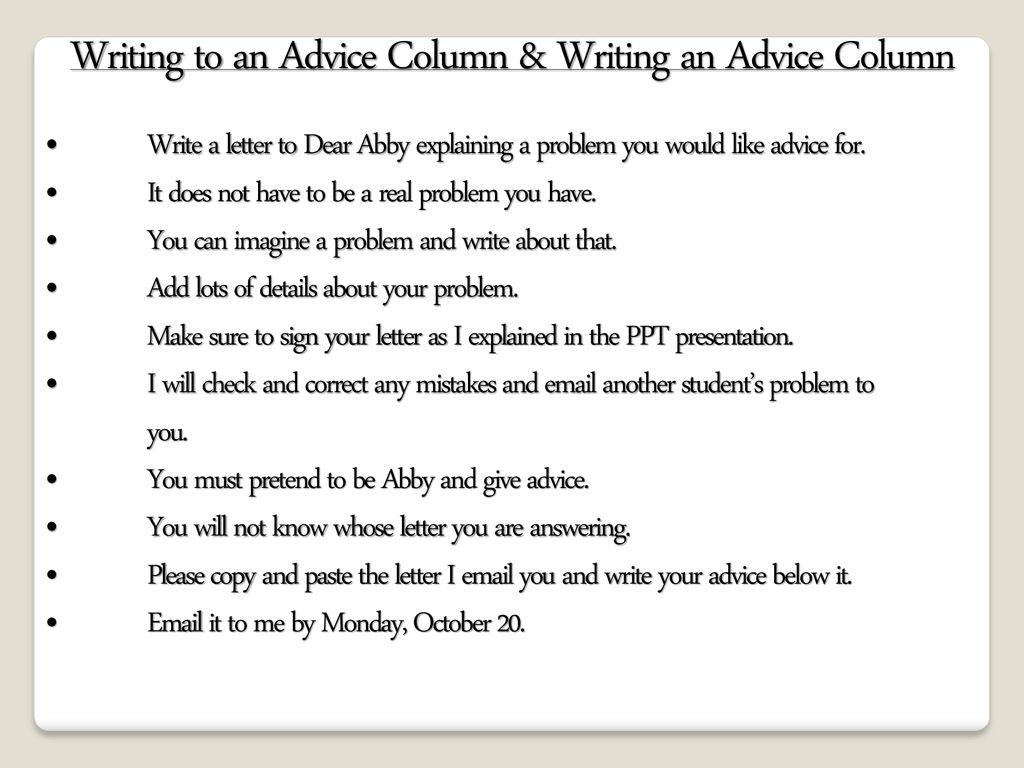 Media English Advice Columns. - Ppt Download