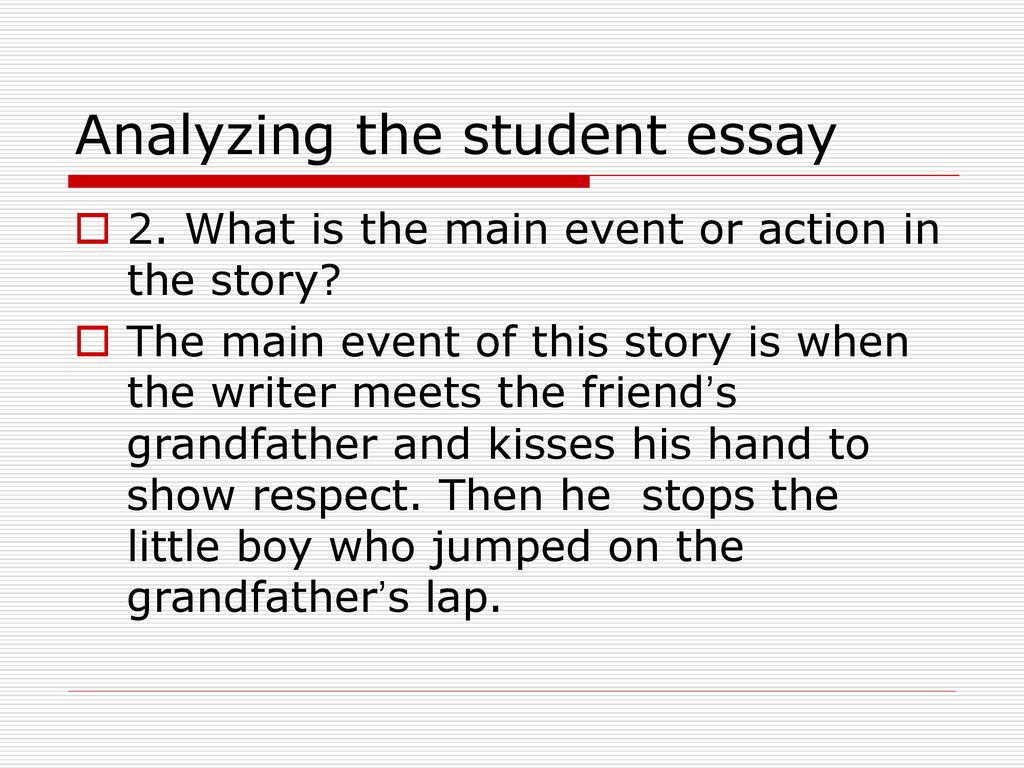 Analyzing the student essay