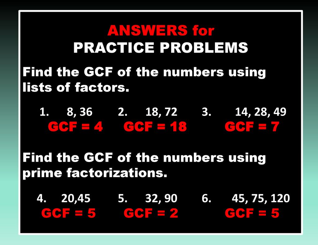 Greatest Common Factor - ppt download