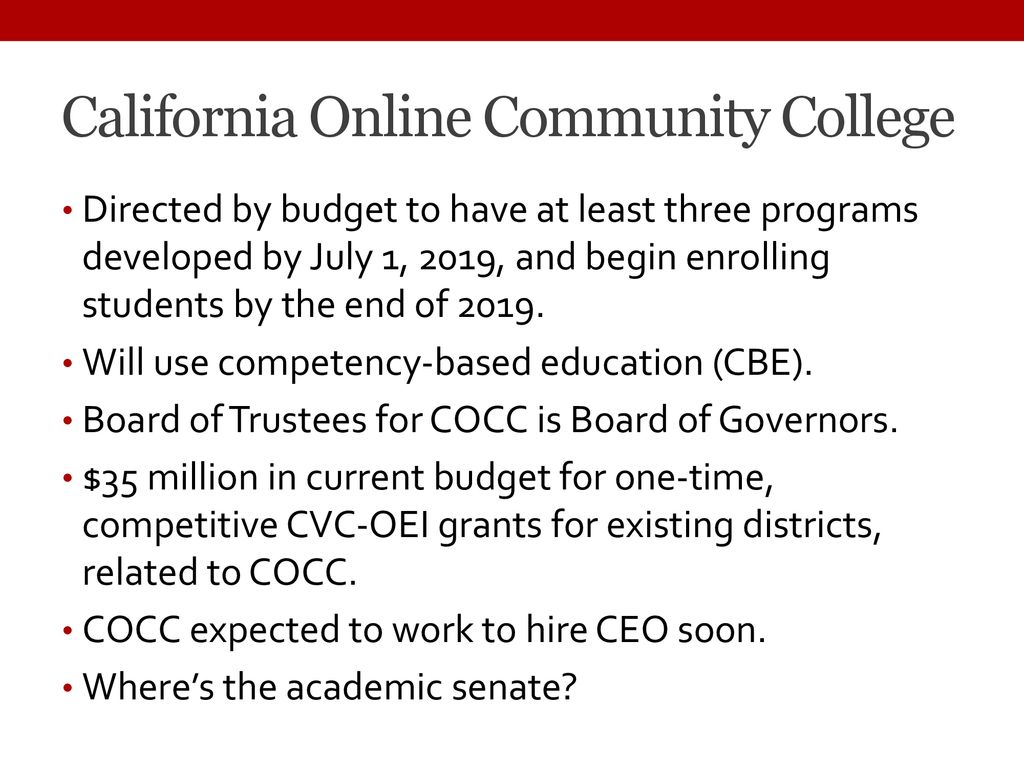 The California Online Community College: 115 Problems but an Academic
