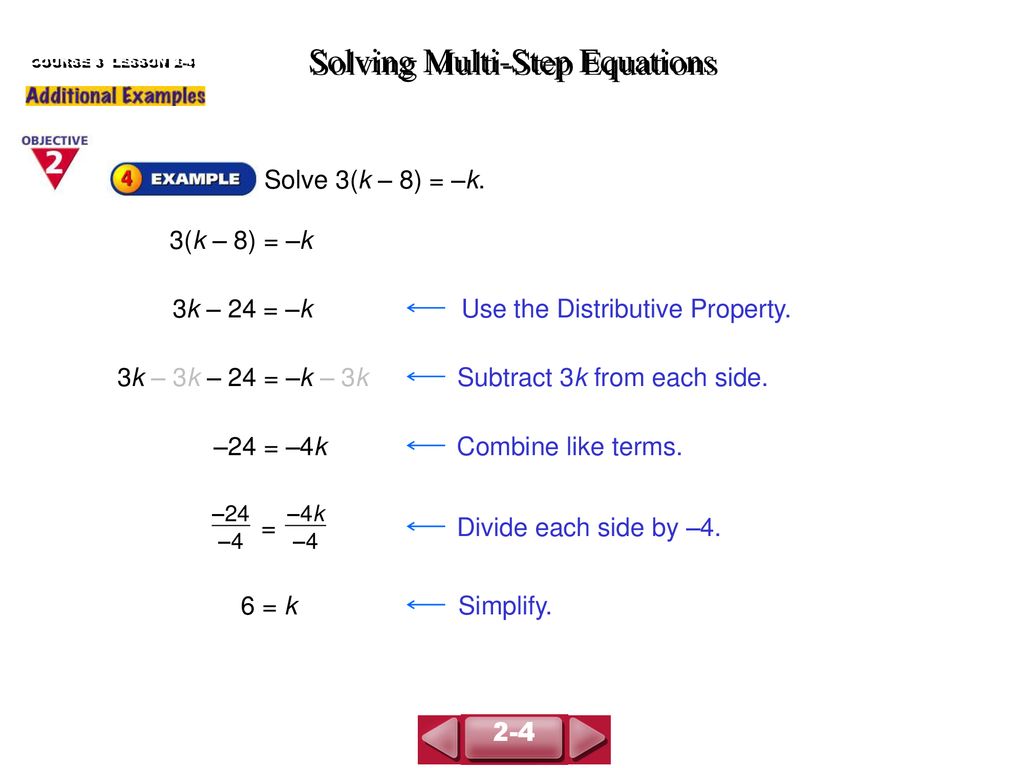 Solving Multi-Step Equations - ppt download