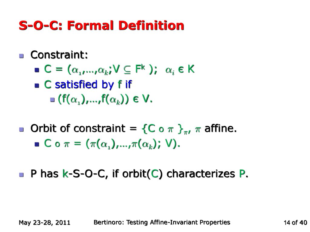 Testing Affine Invariant Properties Ppt Download