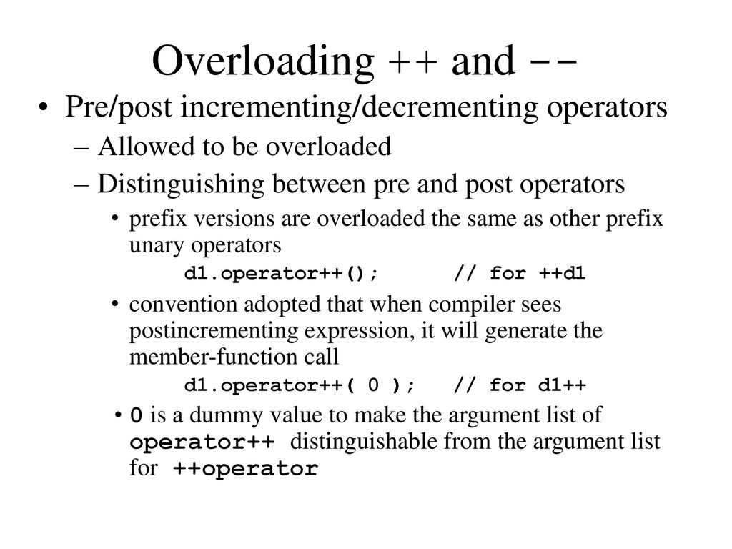 Operator Overloading. - ppt download