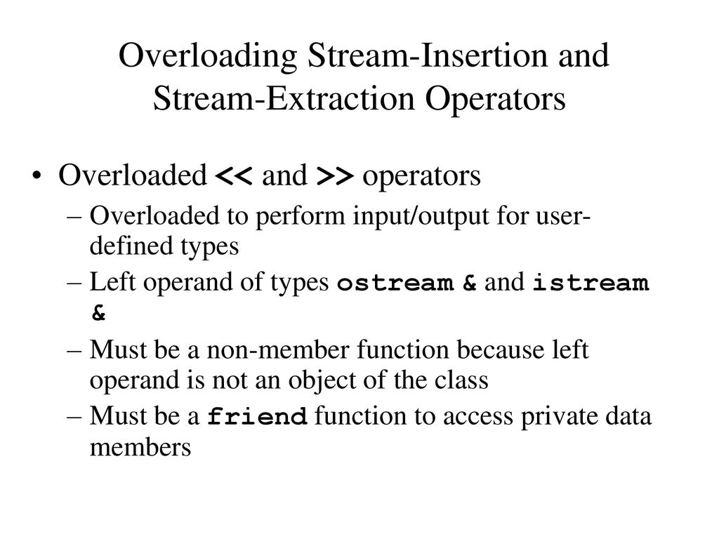 Operator overloading ppt download