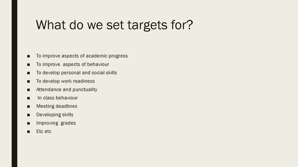 Target setting for learners ppt download