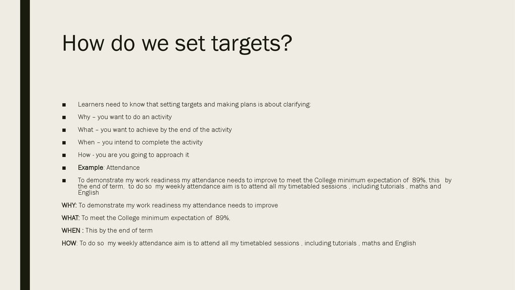 Target Setting For Learners Ppt Download