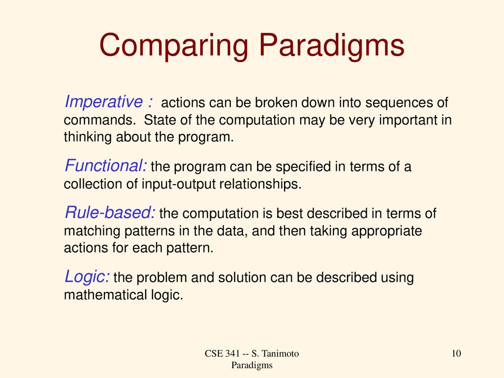 CSE S. Tanimoto Paradigms - ppt download
