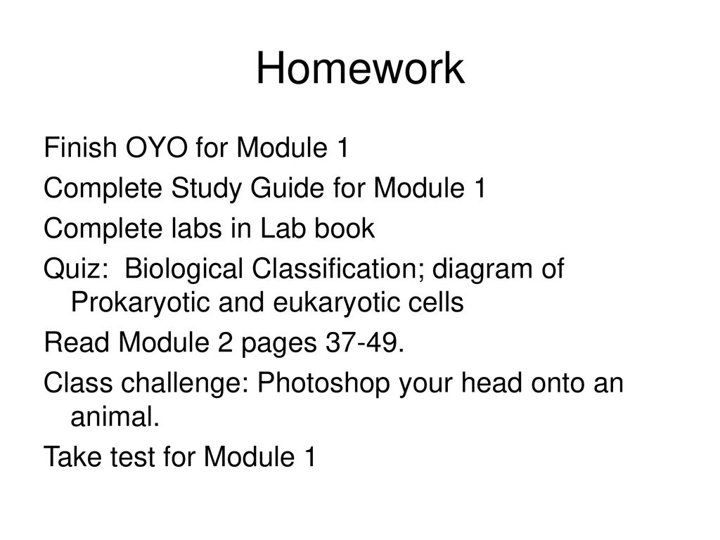 Homework Finish OYO for Module 1 Complete Study Guide for Module 1