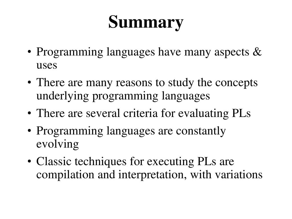 Programming Languages - ppt download