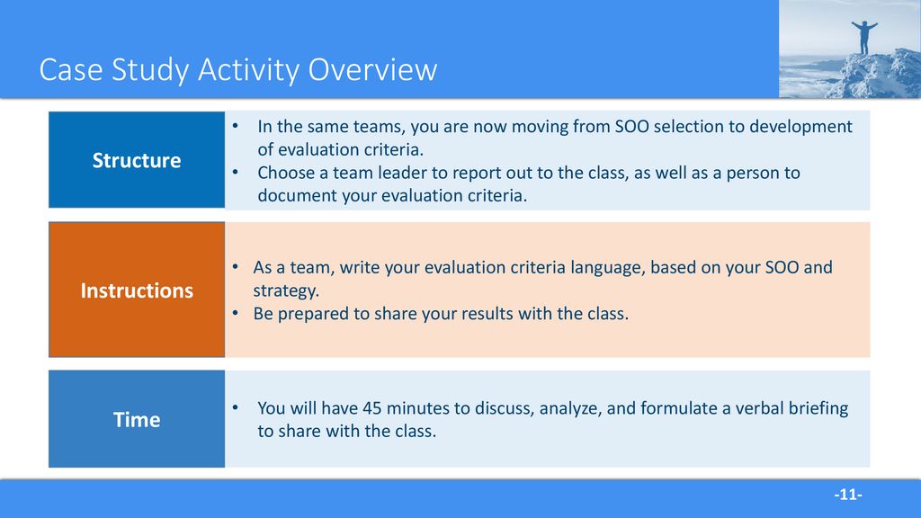 Case Study Activity Overview