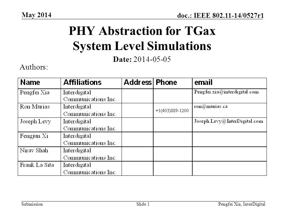 PHY Abstraction for TGax System Level Simulations