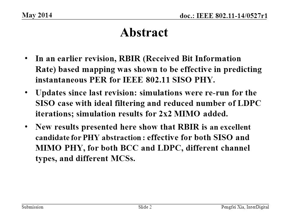 Month Year doc.: IEEE yy/xxxxr0. May Abstract.