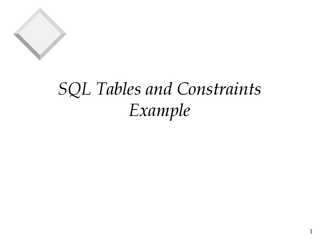 SQL Tables and Constraints Example - ppt download