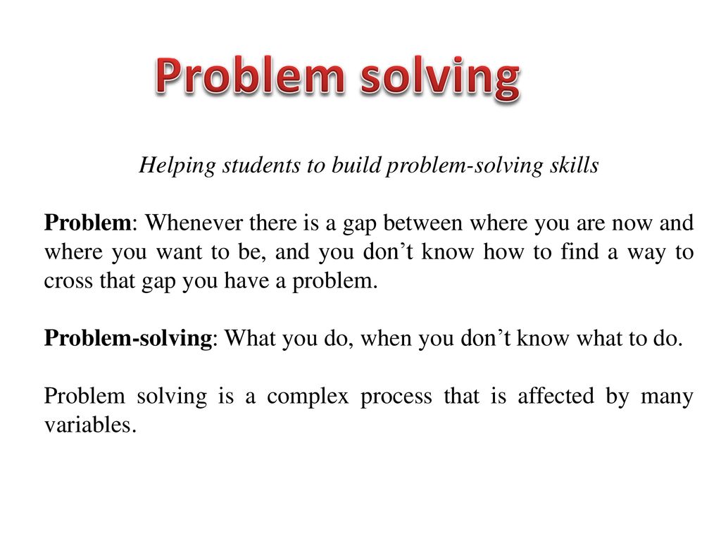 complex problem solving skills
