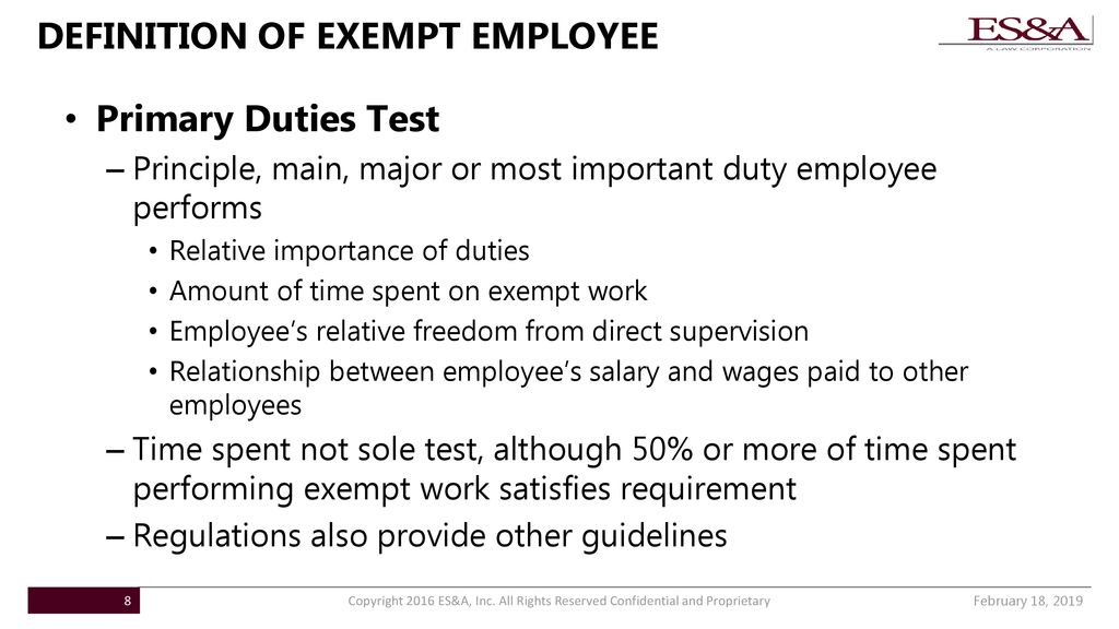 Exempt employee texas