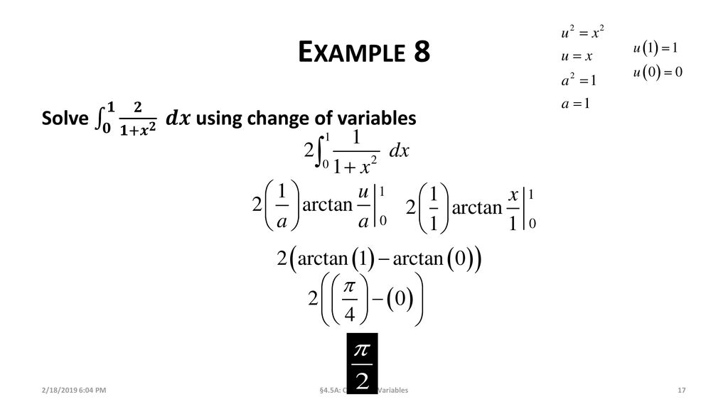 §4.5A: Change of Variables