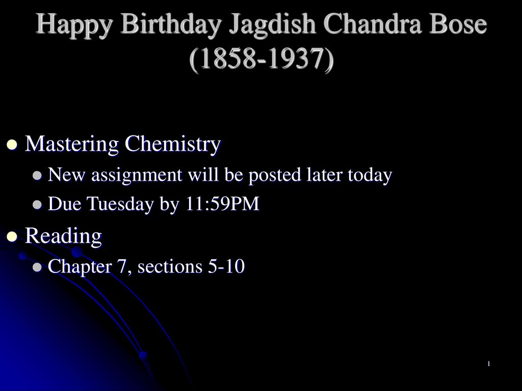 Happy Birthday Jagdish Chandra Bose ( )