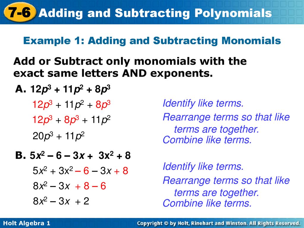 Objective add and subtract polynomials ppt download