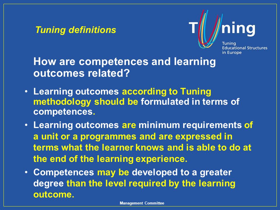 How are competences and learning outcomes related