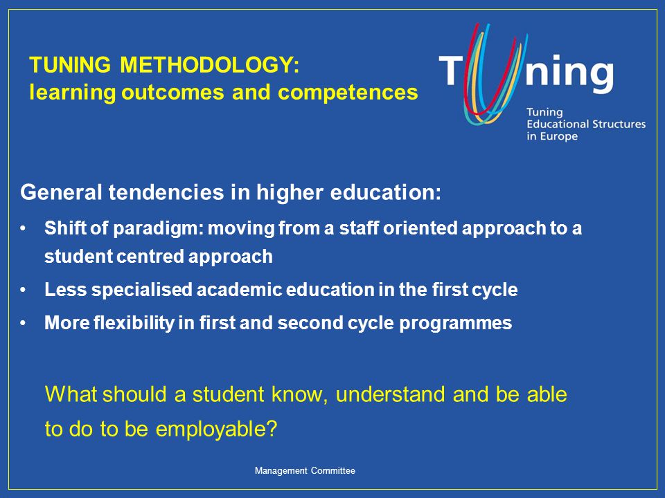TUNING METHODOLOGY: learning outcomes and competences
