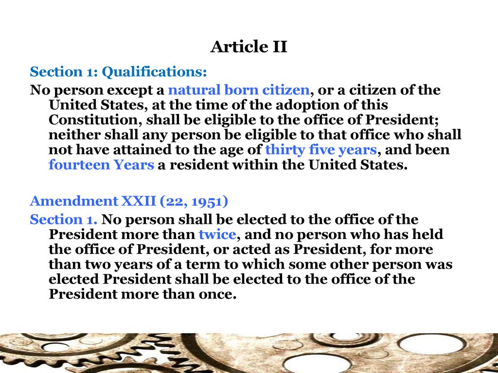 article ii the presidency assignment quizlet