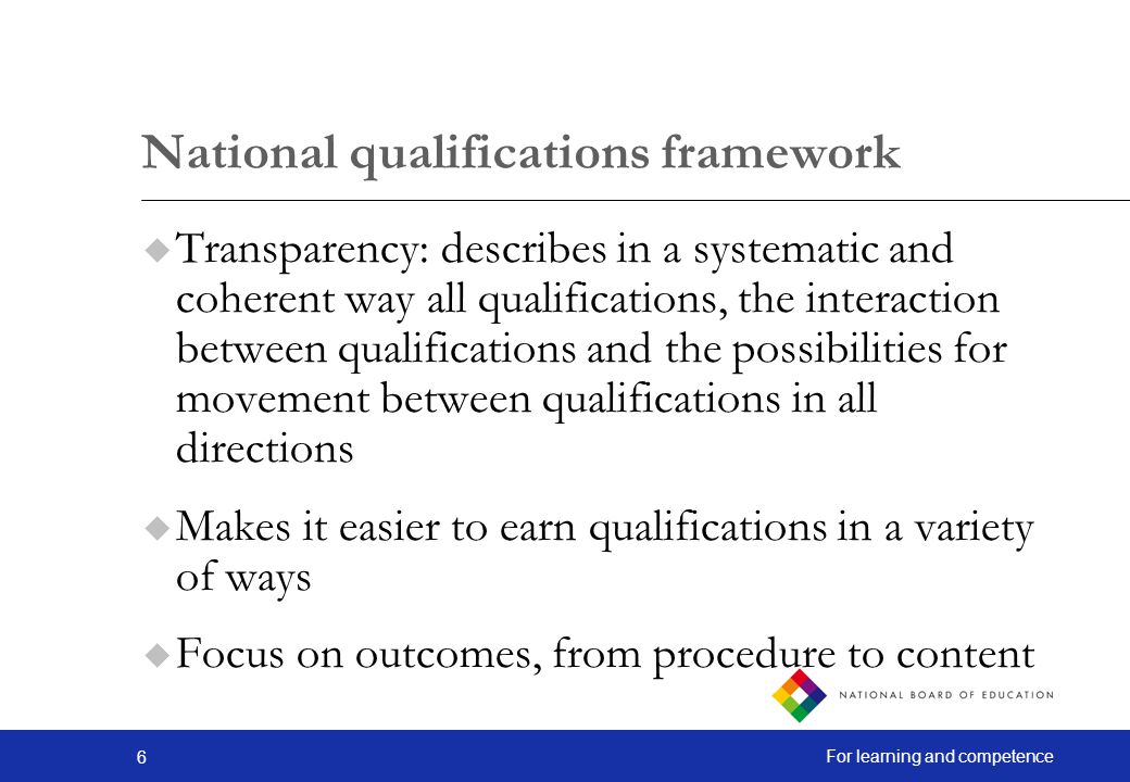 National qualifications framework