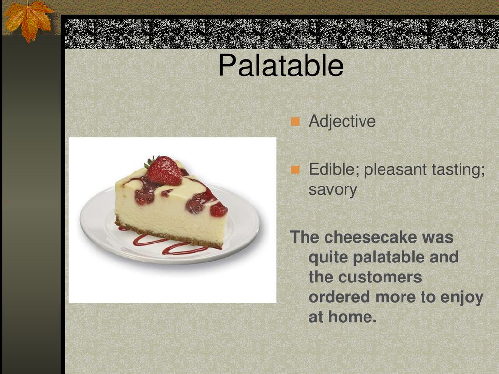 words to describe cheesecake