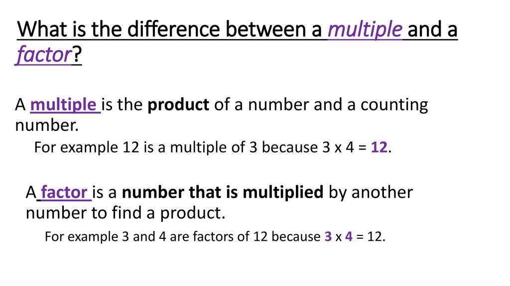 Factors And Multiples Formula: Definition, Difference, Examples
