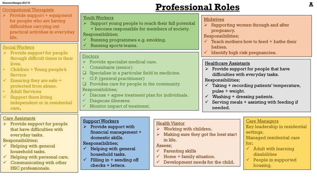Professional Roles A Occupational Therapists