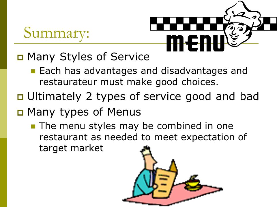 Summary: Many Styles of Service
