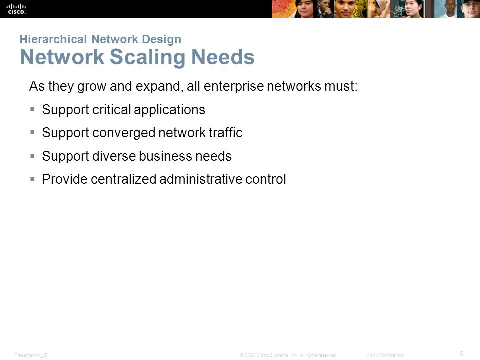 Hierarchical Network Design Network Scaling Needs