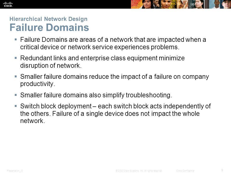 Hierarchical Network Design Failure Domains