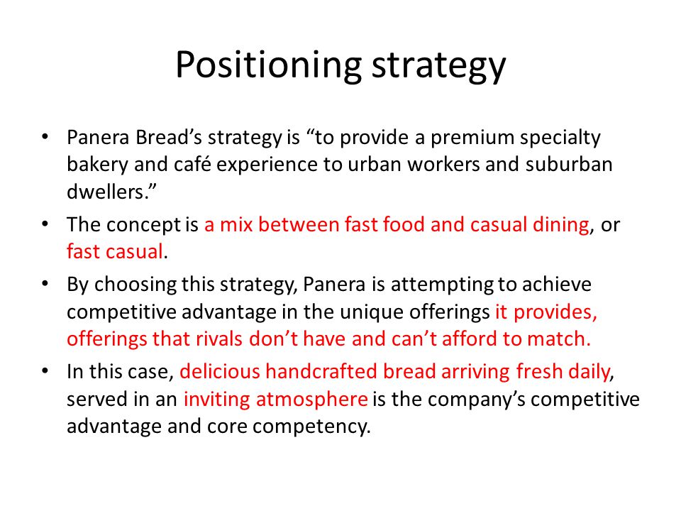 panera bread strategy competitive advantage