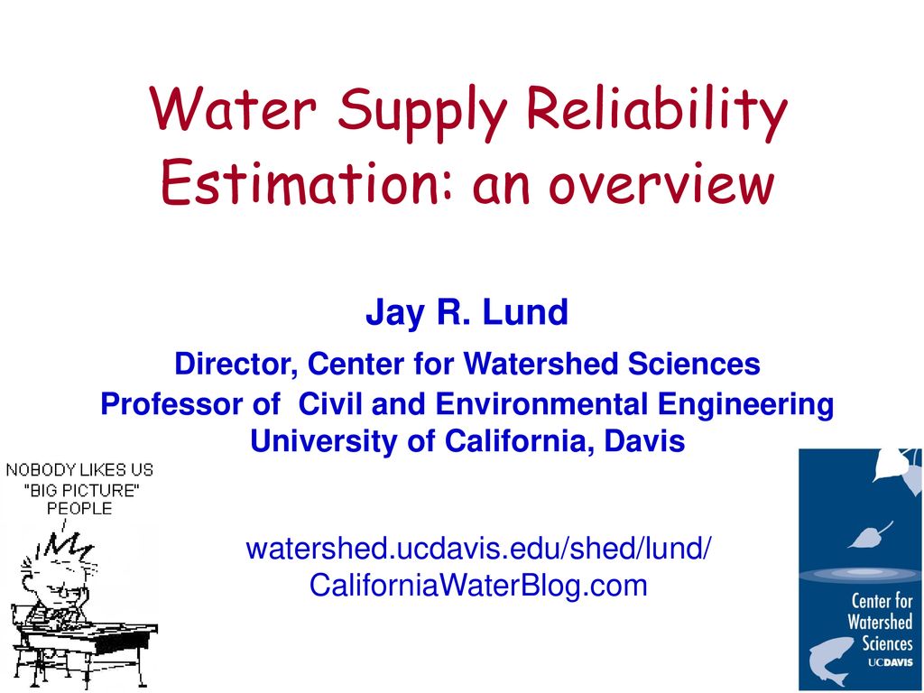Water Supply Reliability Estimation: an overview