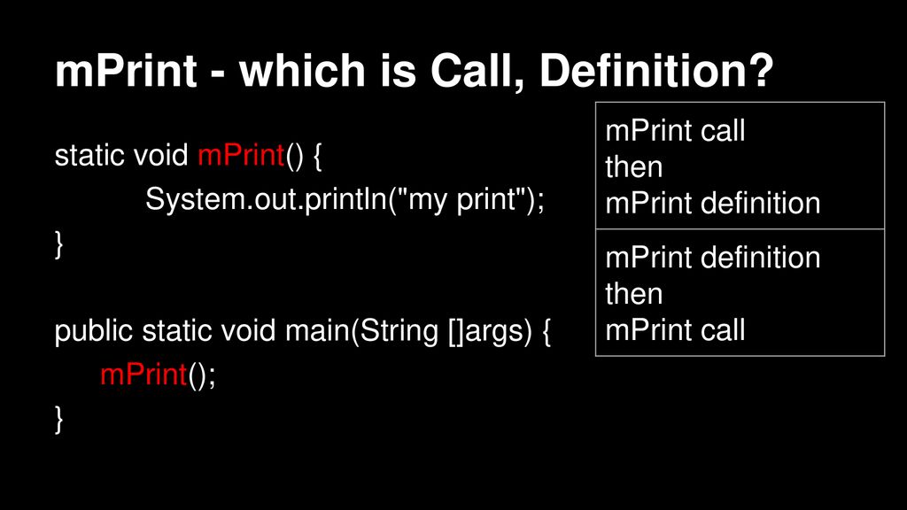 mPrint - which is Call, Definition